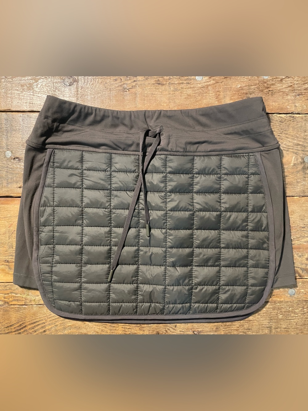 Quilted Mini Skirt with Drawstring Waist